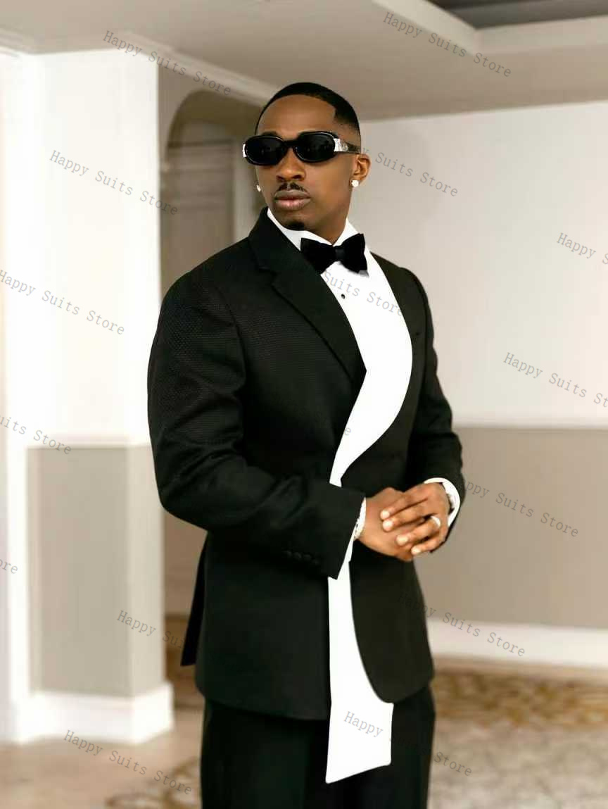 Black White Men Suit Set 2 Pcs - đánh giá và giá Men Formal Wear Office