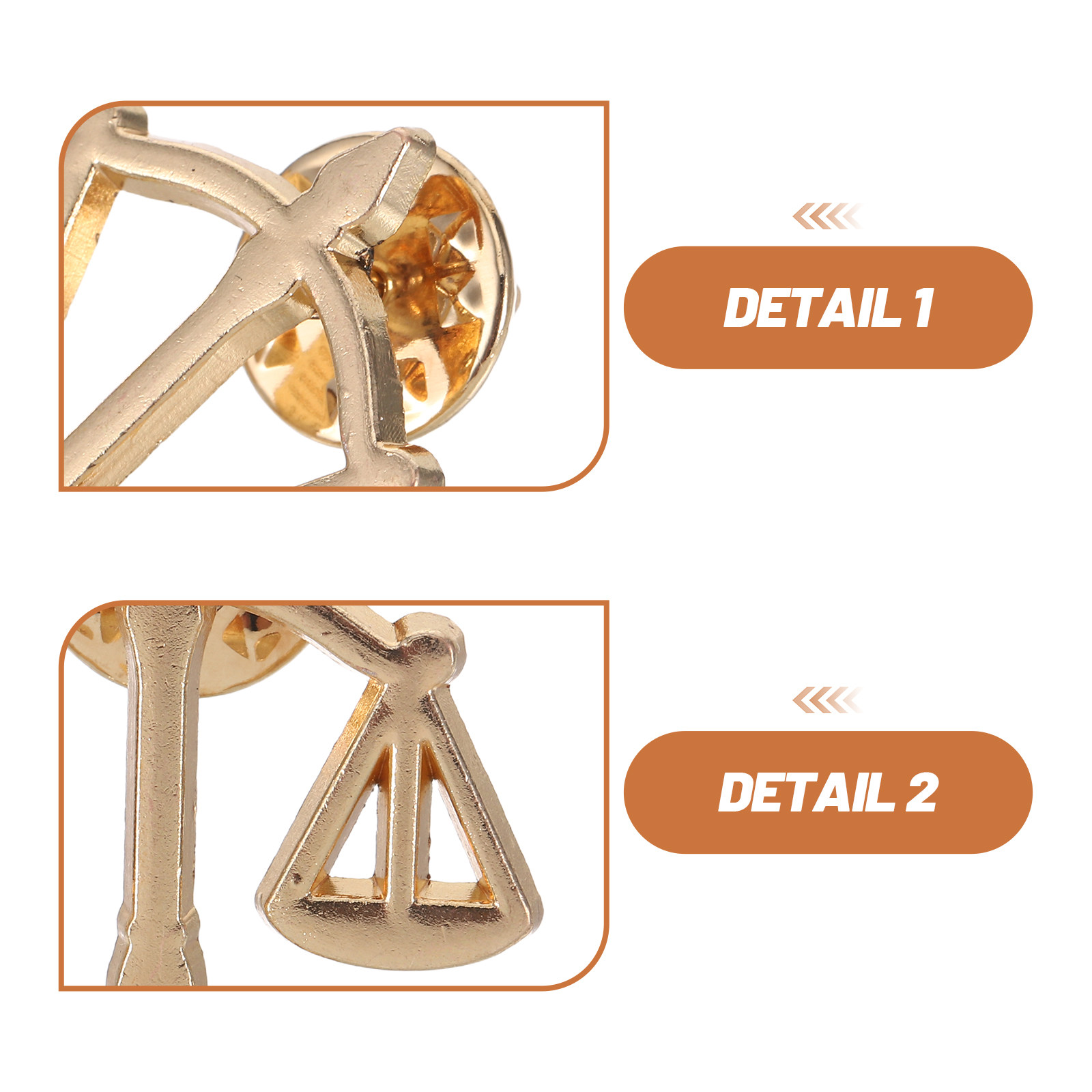 6Pcs Metal Libra Scale Brooch  - đánh giá và giá Scale - Men Formals & Ethnic Wear