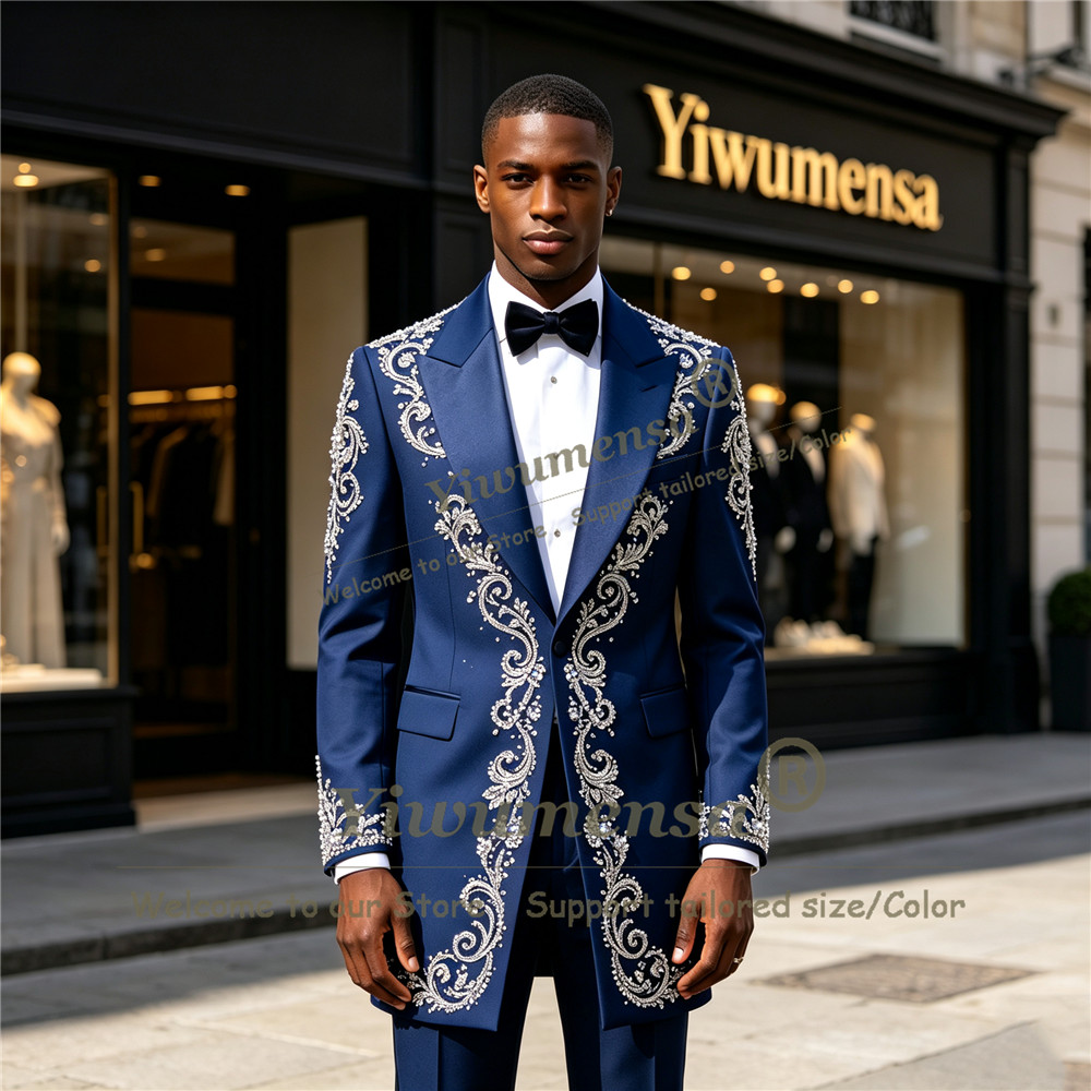 Handmade Crystals Beading Suit - đánh giá và giá Men'S Formal Wear For A Wedding