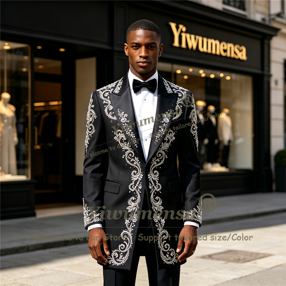 Handmade Crystals Beading Suit - đánh giá và giá Men'S Formal Wear For A Wedding
