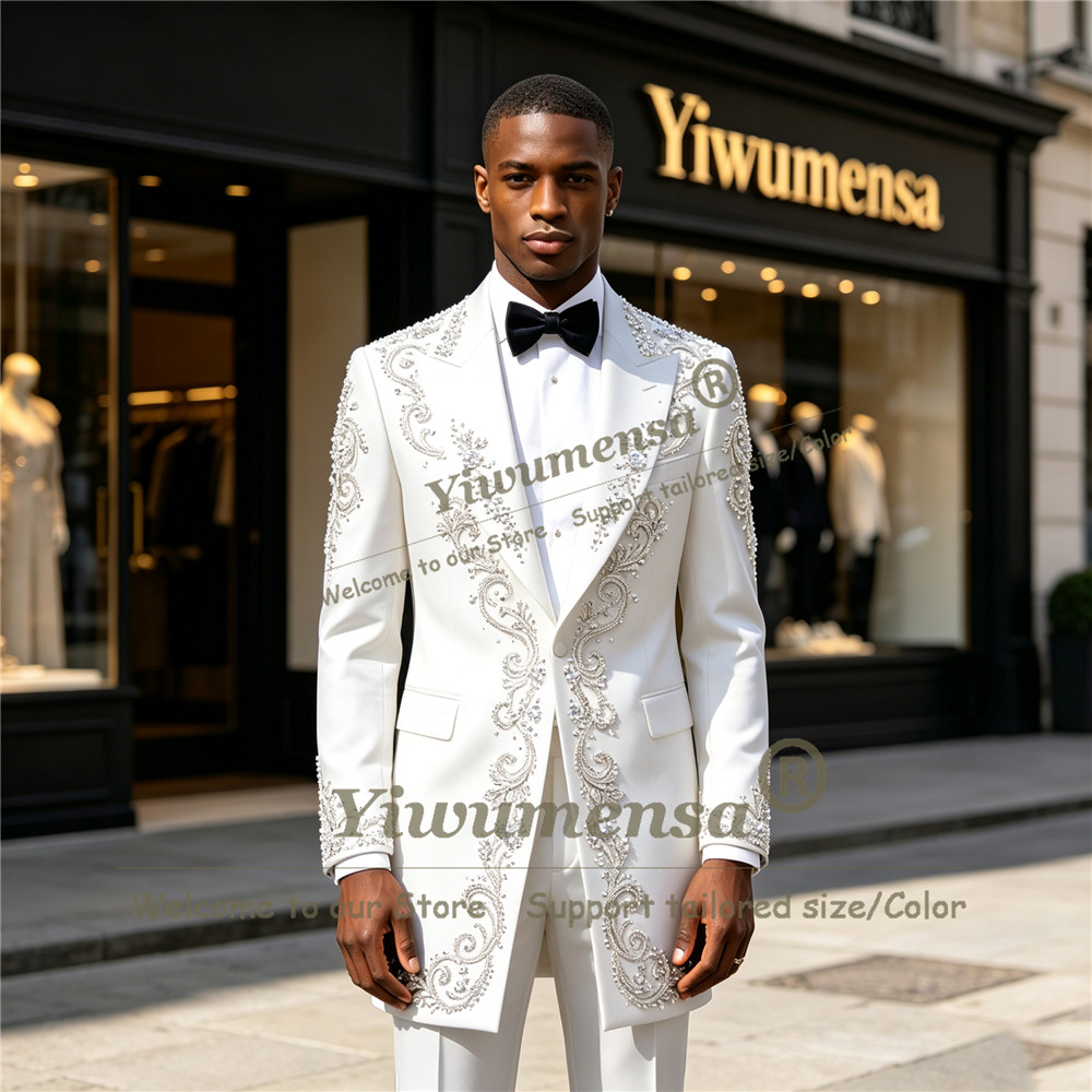Handmade Crystals Beading Suit - đánh giá và giá Men'S Formal Wear For A Wedding