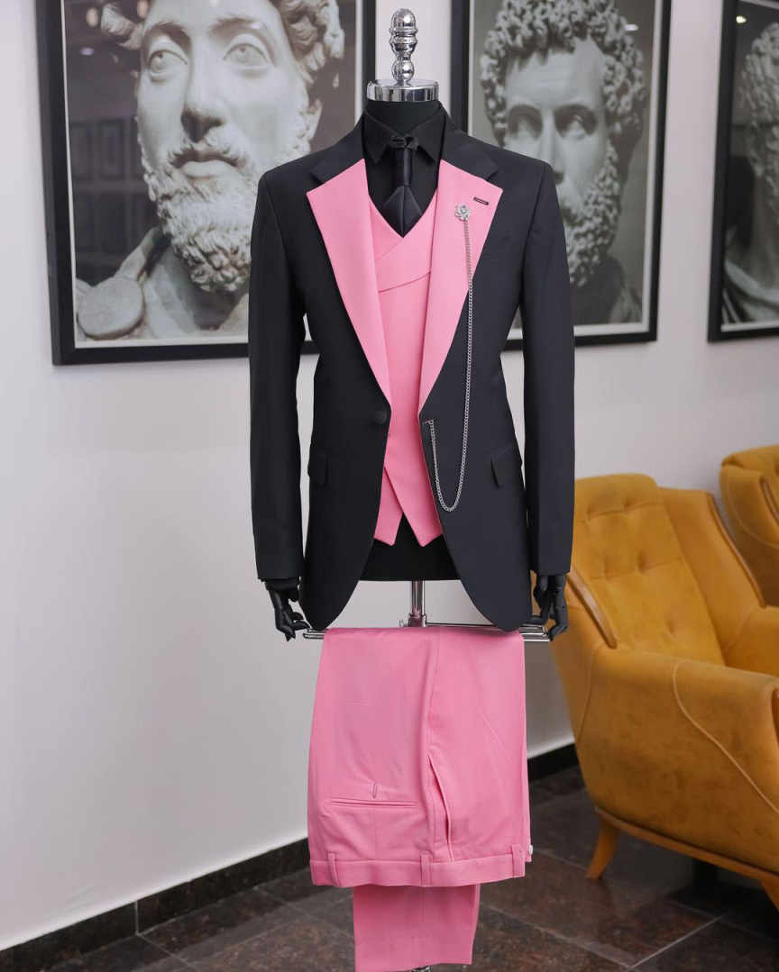 Luxury Black Pink Men Tuxedo S - đánh giá và giá Men Formal Wear Pink