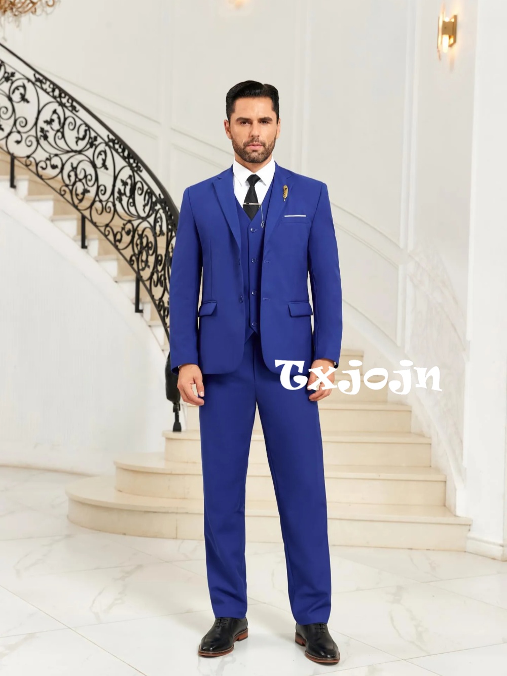 New Blue Men's Slim Fit Suits  - đánh giá và giá Men Formal Party Wear Outfit