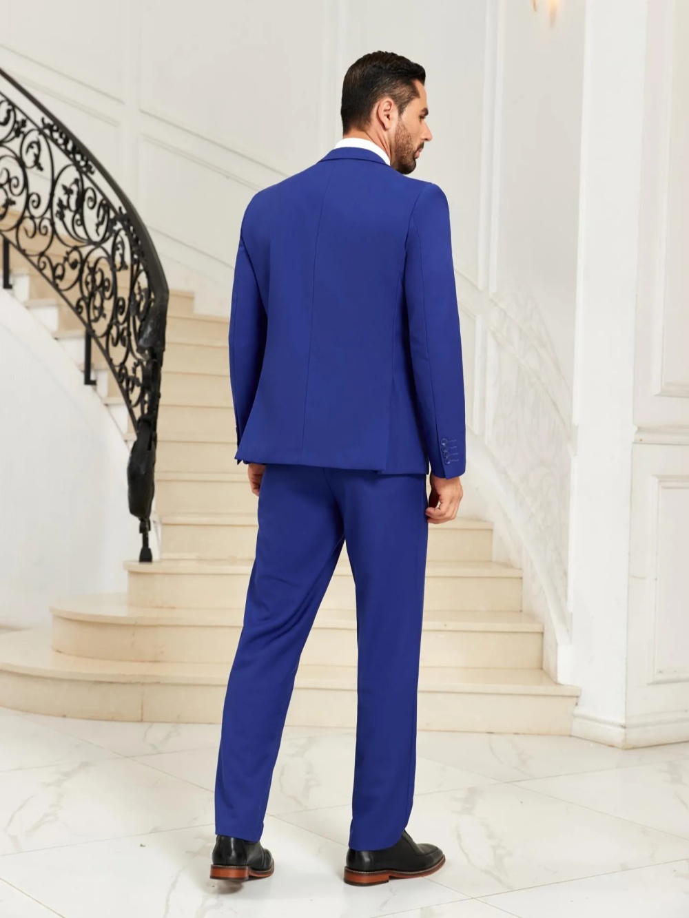 New Blue Men's Slim Fit Suits  - đánh giá và giá Men Formal Party Wear Outfit