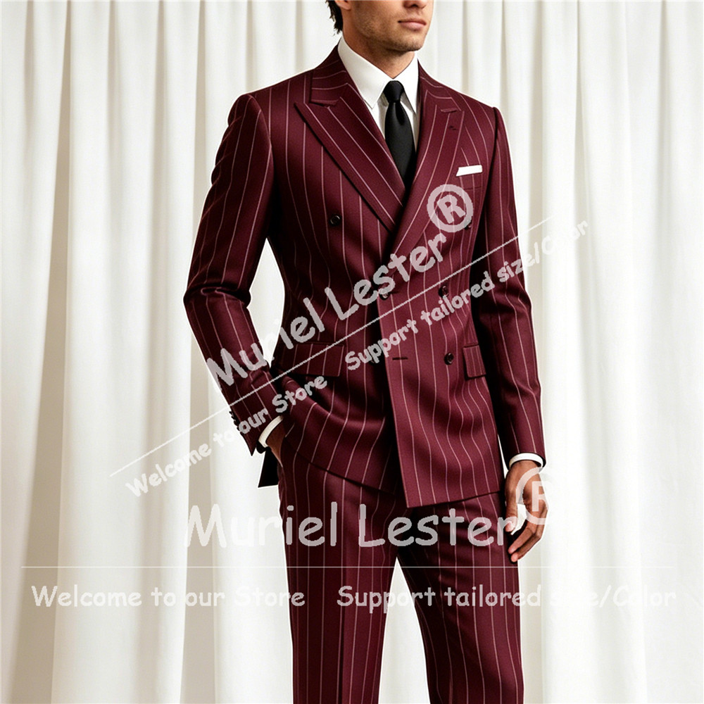 Elegant Stripes Suit Men 2 Pie - đánh giá và giá Men'S Formal Wear Attire