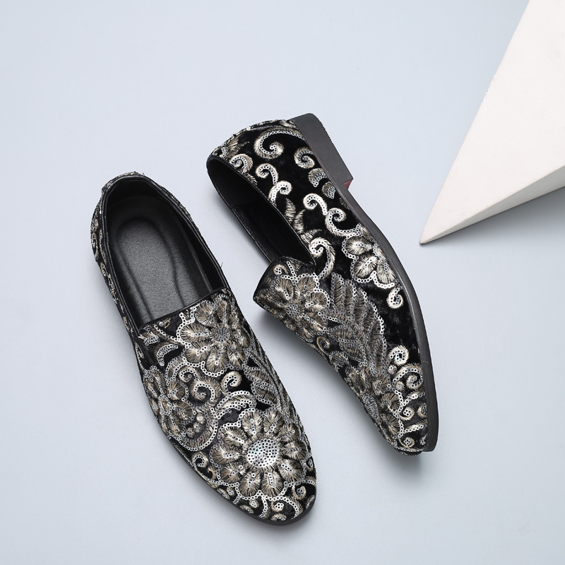 Men Velvet Loafers With Gold E - đánh giá và giá Men'S Formal Wear Slippers