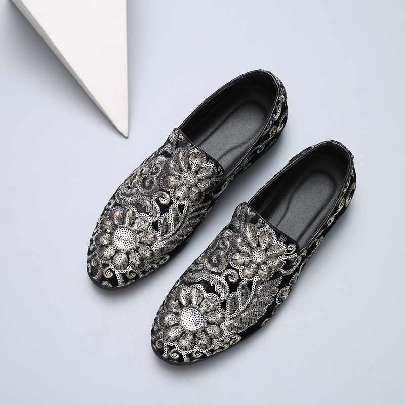 Men Velvet Loafers With Gold E - đánh giá và giá Men'S Formal Wear Slippers